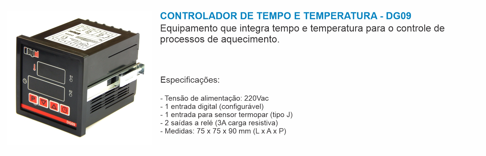 Controlador de Tempo e Temperatura DG09 Digiel